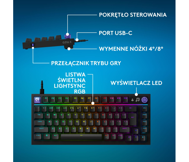 Logitech G316 X 75 czarny - 1598666 - zdjęcie 10